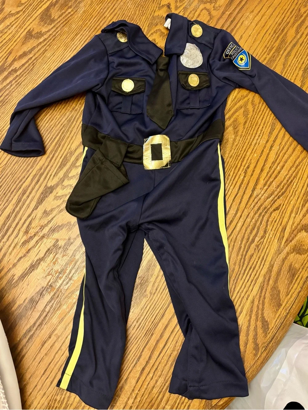 Spirit Kids Navy Police Officer Costume with Gold Accents